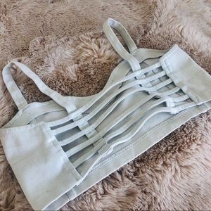 Brandy Melville mint sea foam green caged bralette